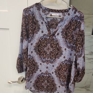 Maurices Purple and Brown Paisley Blouse
